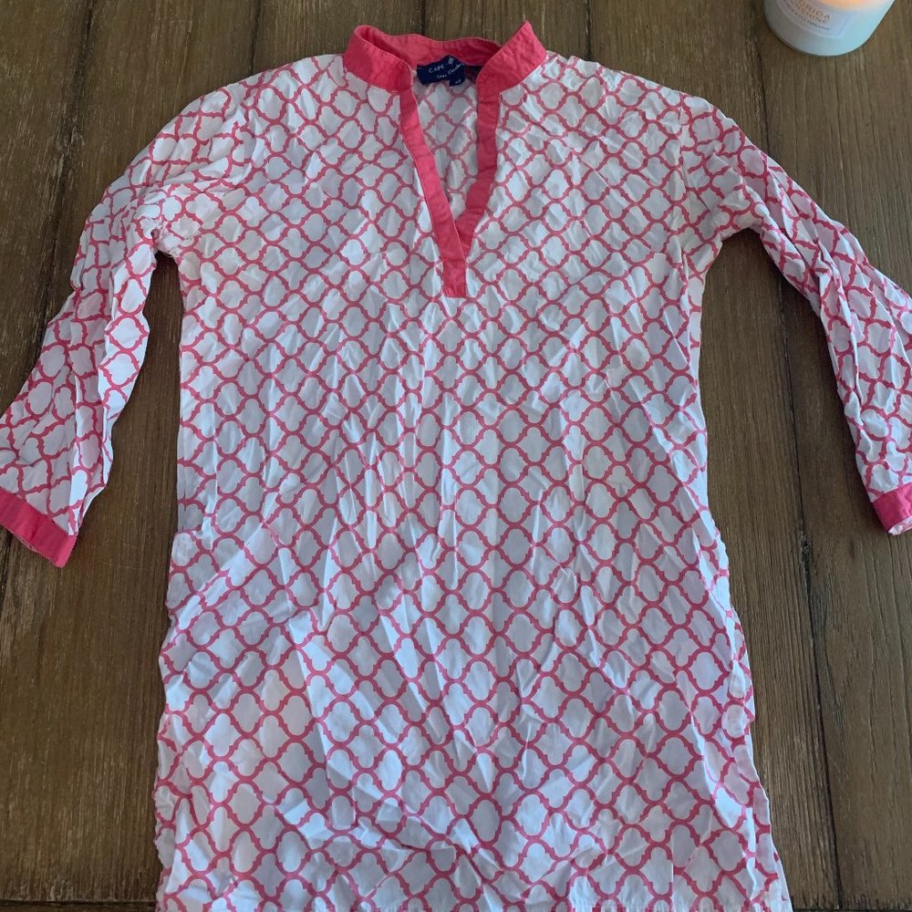 Cape Madras Pink and White Tunic, Size XS